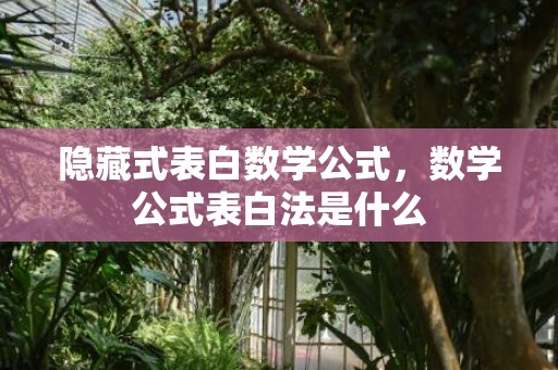 隐藏式表白数学公式，数学公式表白法是什么