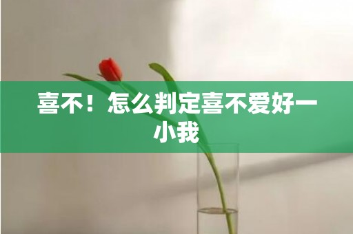 喜不！怎么判定喜不爱好一小我