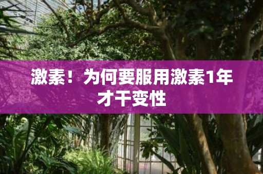 激素！为何要服用激素1年才干变性