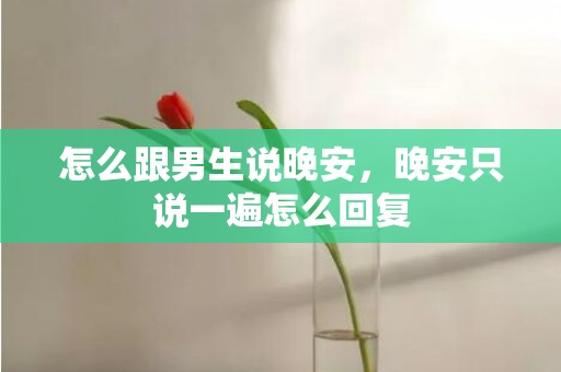 怎么跟男生说晚安，晚安只说一遍怎么回复