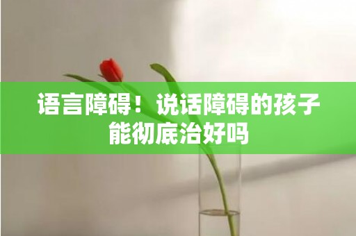 语言障碍！说话障碍的孩子能彻底治好吗