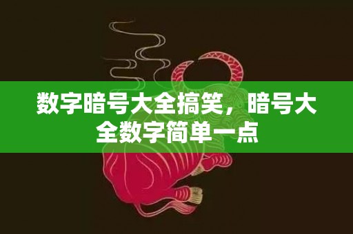 数字暗号大全搞笑，暗号大全数字简单一点