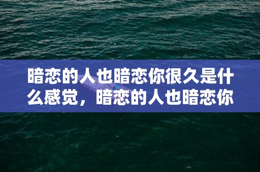 暗恋的人也暗恋你很久是什么感觉，暗恋的人也暗恋你文案