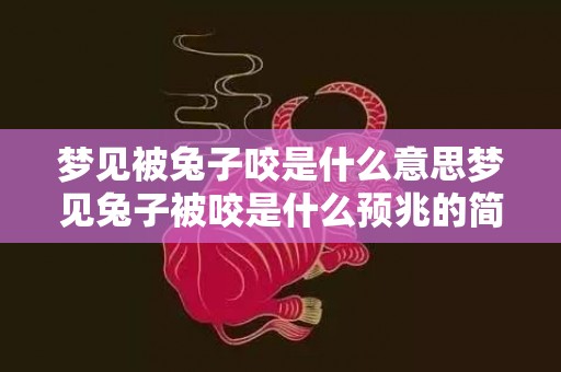 梦见被兔子咬是什么意思梦见兔子被咬是什么预兆的简单介绍