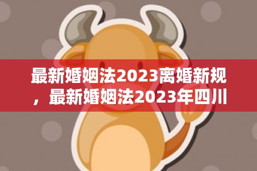 最新婚姻法2023离婚新规，最新婚姻法2023年四川