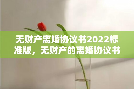 无财产离婚协议书2022标准版，无财产的离婚协议书怎么写