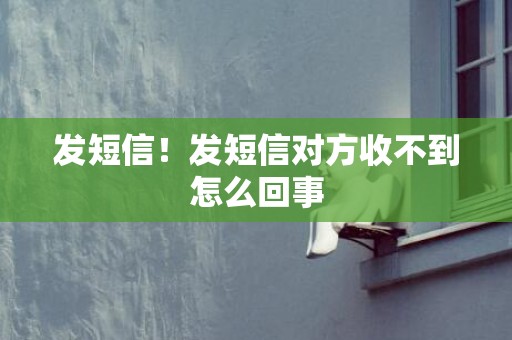 发短信！发短信对方收不到怎么回事