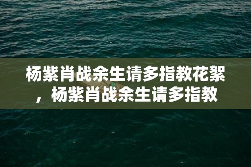 杨紫肖战余生请多指教花絮，杨紫肖战余生请多指教