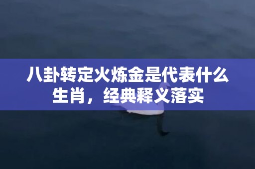 八卦转定火炼金是代表什么生肖，经典释义落实