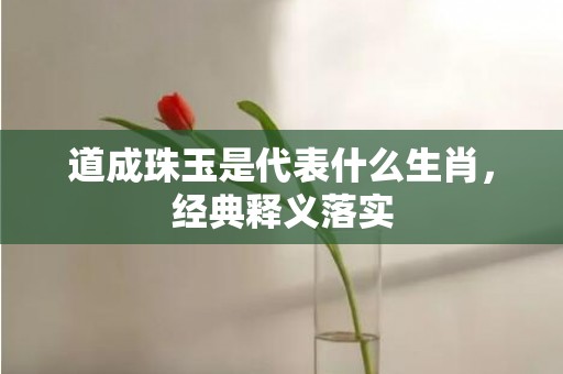 道成珠玉是代表什么生肖，经典释义落实