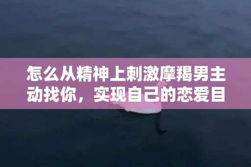 怎么从精神上刺激摩羯男主动找你，实现自己的恋爱目标