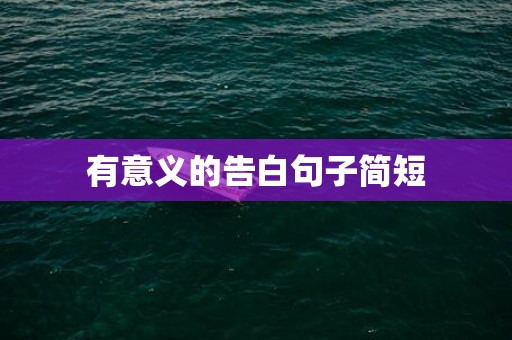 有意义的告白句子简短