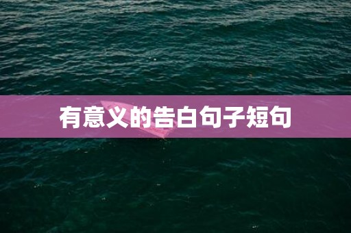 有意义的告白句子短句