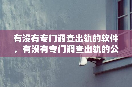 有没有专门调查出轨的软件，有没有专门调查出轨的公司