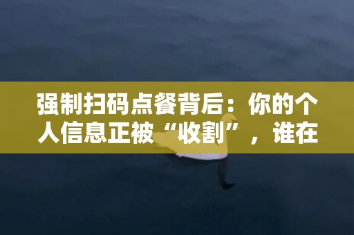 强制扫码点餐背后：你的个人信息正被“收割”，谁在赚钱？