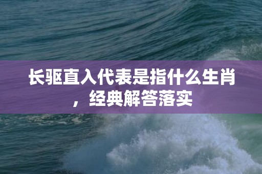 长驱直入代表是指什么生肖，经典解答落实