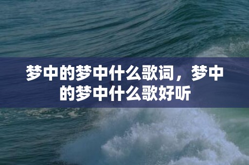 梦中的梦中什么歌词，梦中的梦中什么歌好听