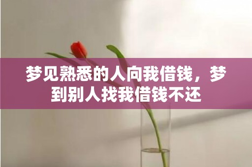 梦见熟悉的人向我借钱，梦到别人找我借钱不还