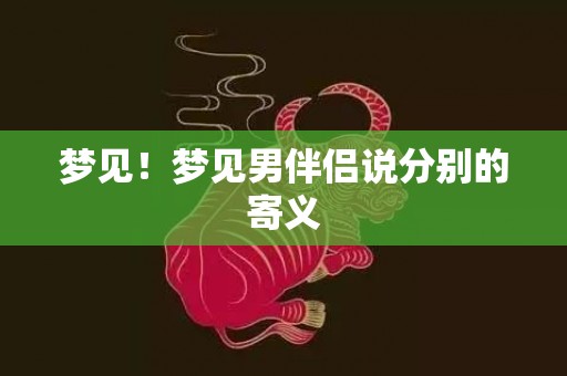 梦见！梦见男伴侣说分别的寄义