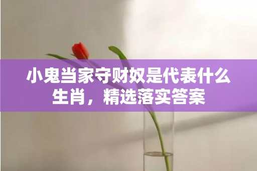 小鬼当家守财奴是代表什么生肖，精选落实答案