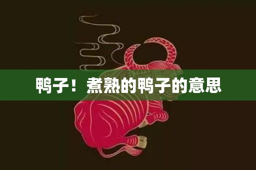 鸭子！煮熟的鸭子的意思