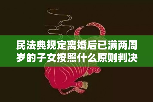 民法典规定离婚后已满两周岁的子女按照什么原则判决，民法典规定离婚后孩子改姓