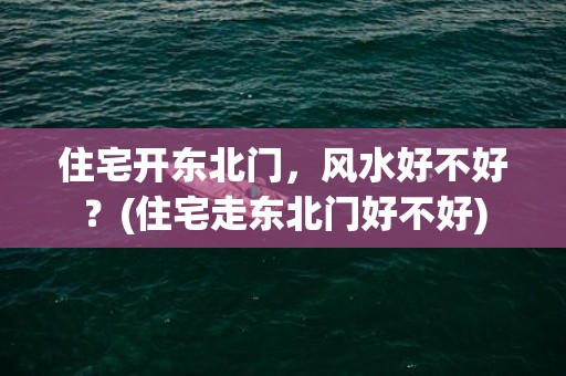 住宅开东北门，风水好不好？(住宅走东北门好不好)