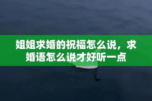 姐姐求婚的祝福怎么说，求婚语怎么说才好听一点