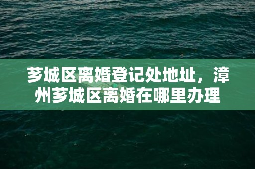 芗城区离婚登记处地址，漳州芗城区离婚在哪里办理