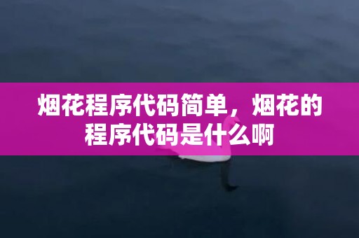 烟花程序代码简单，烟花的程序代码是什么啊