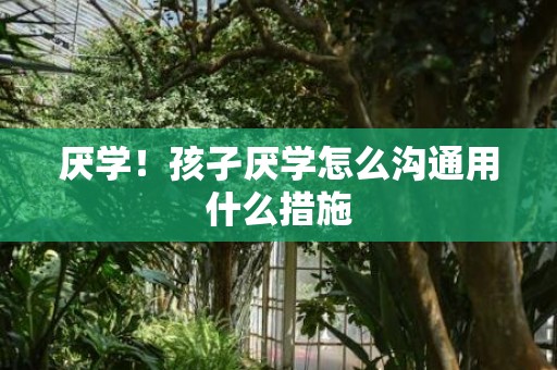 厌学！孩孑厌学怎么沟通用什么措施