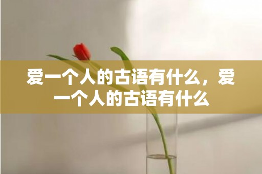 爱一个人的古语有什么，爱一个人的古语有什么