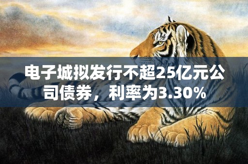 电子城拟发行不超25亿元公司债券，利率为3.30%