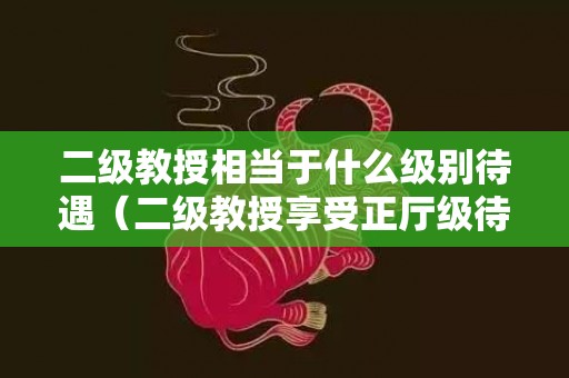 二级教授相当于什么级别待遇（二级教授享受正厅级待遇）