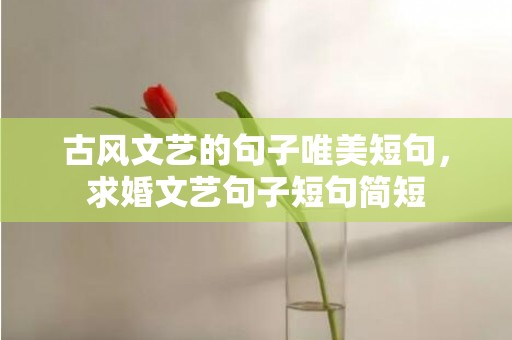 古风文艺的句子唯美短句，求婚文艺句子短句简短