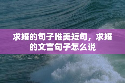 求婚的句子唯美短句，求婚的文言句子怎么说