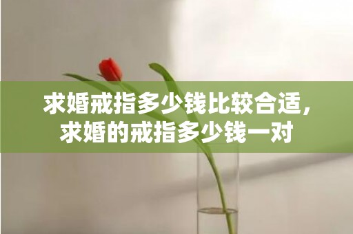 求婚戒指多少钱比较合适，求婚的戒指多少钱一对