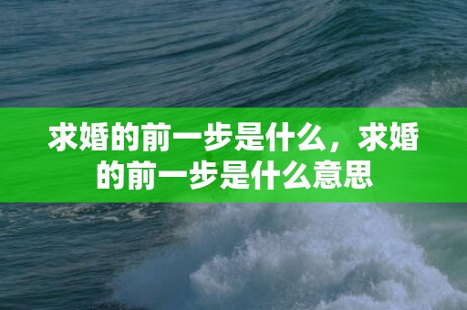 求婚的前一步是什么，求婚的前一步是什么意思