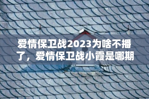 爱情保卫战2023为啥不播了，爱情保卫战小霞是哪期的