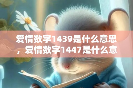 爱情数字1439是什么意思，爱情数字1447是什么意思