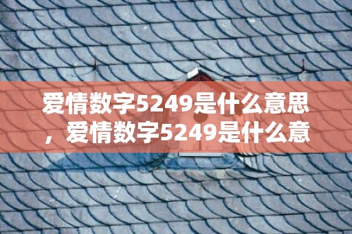 爱情数字5249是什么意思，爱情数字5249是什么意思