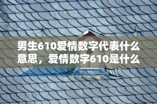 男生610爱情数字代表什么意思，爱情数字610是什么意思