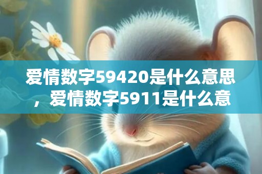 爱情数字59420是什么意思，爱情数字5911是什么意思