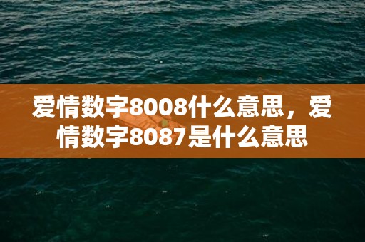 爱情数字8008什么意思，爱情数字8087是什么意思