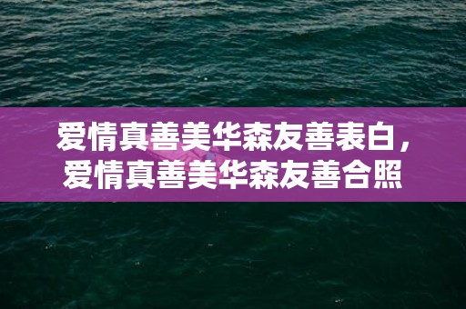 爱情真善美华森友善表白，爱情真善美华森友善合照