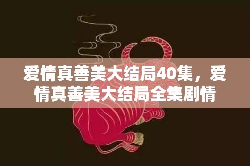 爱情真善美大结局40集，爱情真善美大结局全集剧情