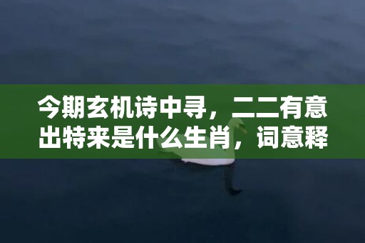 今期玄机诗中寻，二二有意出特来是什么生肖，词意释义落实