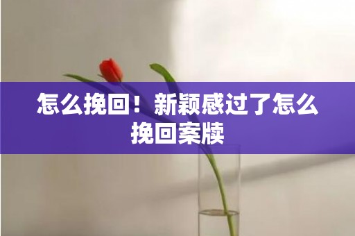 怎么挽回！新颖感过了怎么挽回案牍