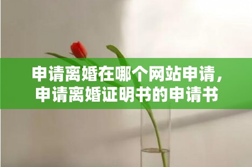 申请离婚在哪个网站申请，申请离婚证明书的申请书