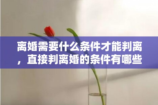 离婚需要什么条件才能判离，直接判离婚的条件有哪些